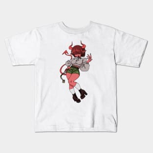 Green Demon Girl Kids T-Shirt